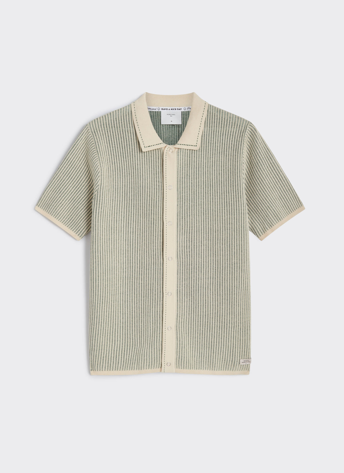 Men's Knitted Polo Shirt - Dixon - Cotton - Cream | Percival