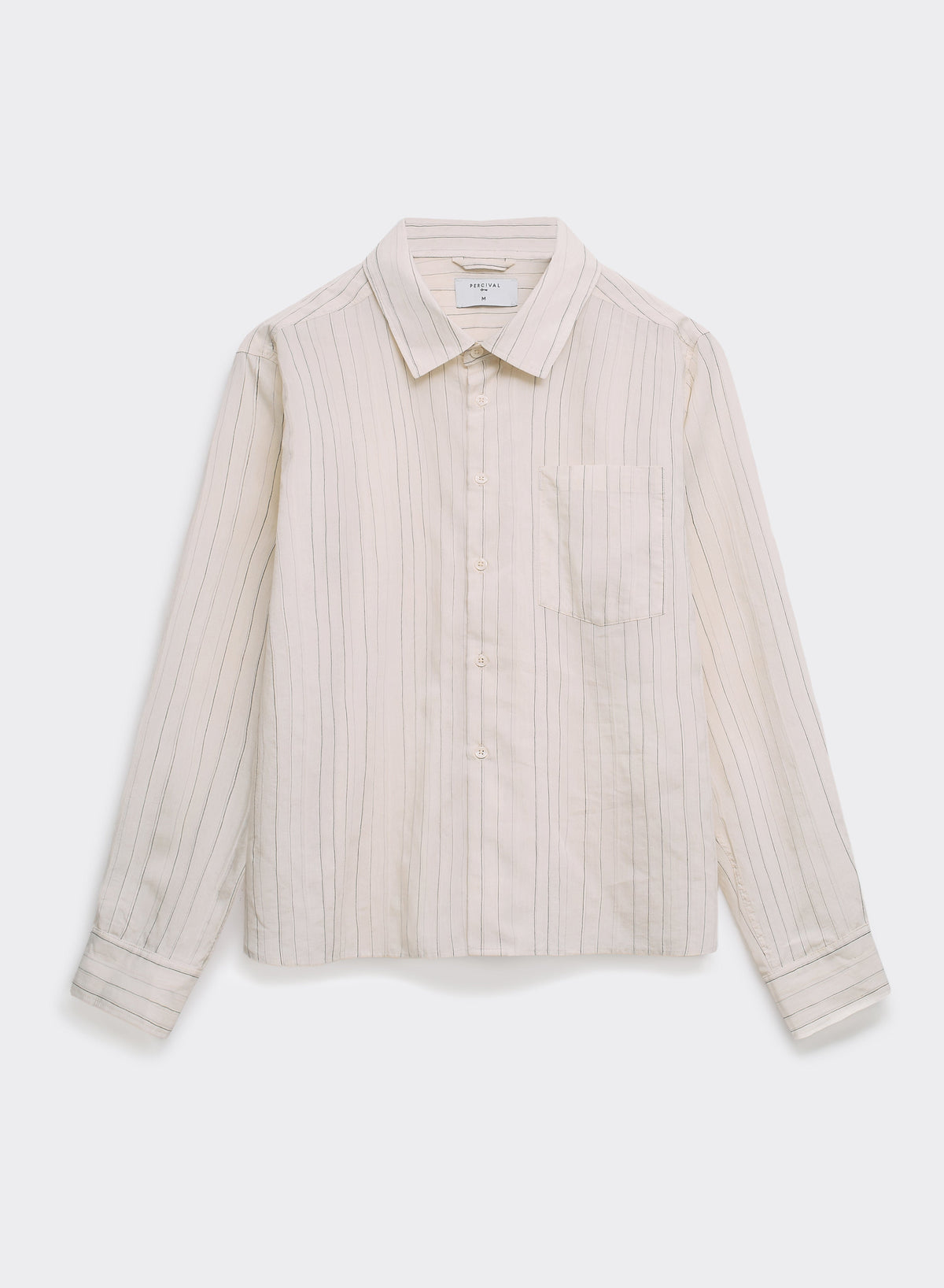 Men's Striped Shirt - Lorenzo - Lyocell Blend - Cream | Percival