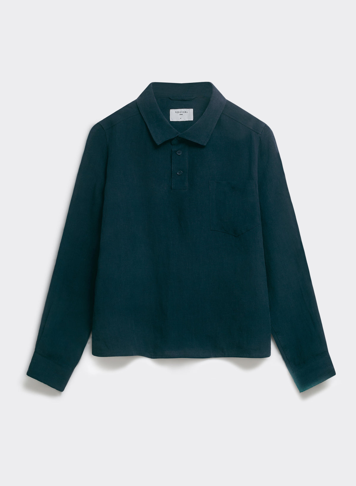 Men's Navy Popover Shirt - Alec - 100% Linen | Percival