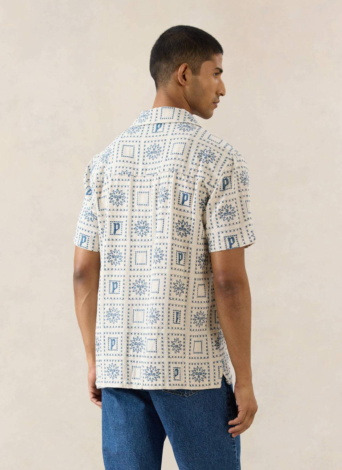 Solis Heaton Cuban Shirt - Linen Blend - Cream | Percival