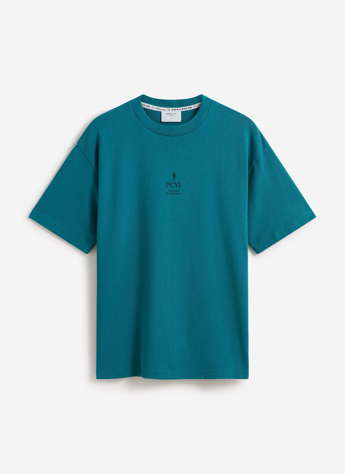 Men's T Shirt - PCVL Aura Boxy Printed - Blue Organic Cotton | Percival