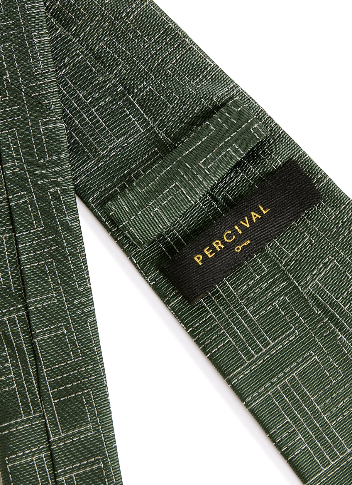 Men's Silk Tie - Sashiko Textured Weave - Forest Green | Percival