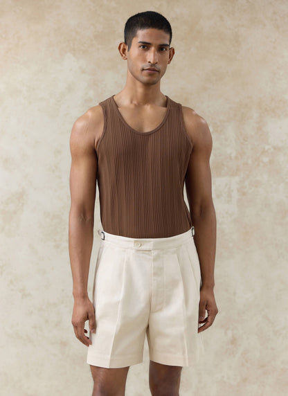 Men's Leon Ribbed Vest - Brown - Organic Cotton | Percival