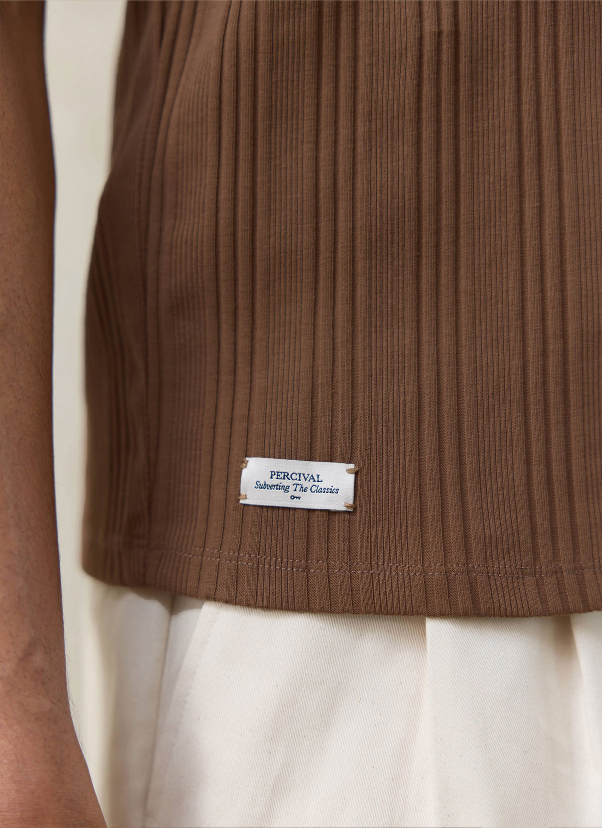 Men's Leon Ribbed Vest - Brown - Organic Cotton | Percival